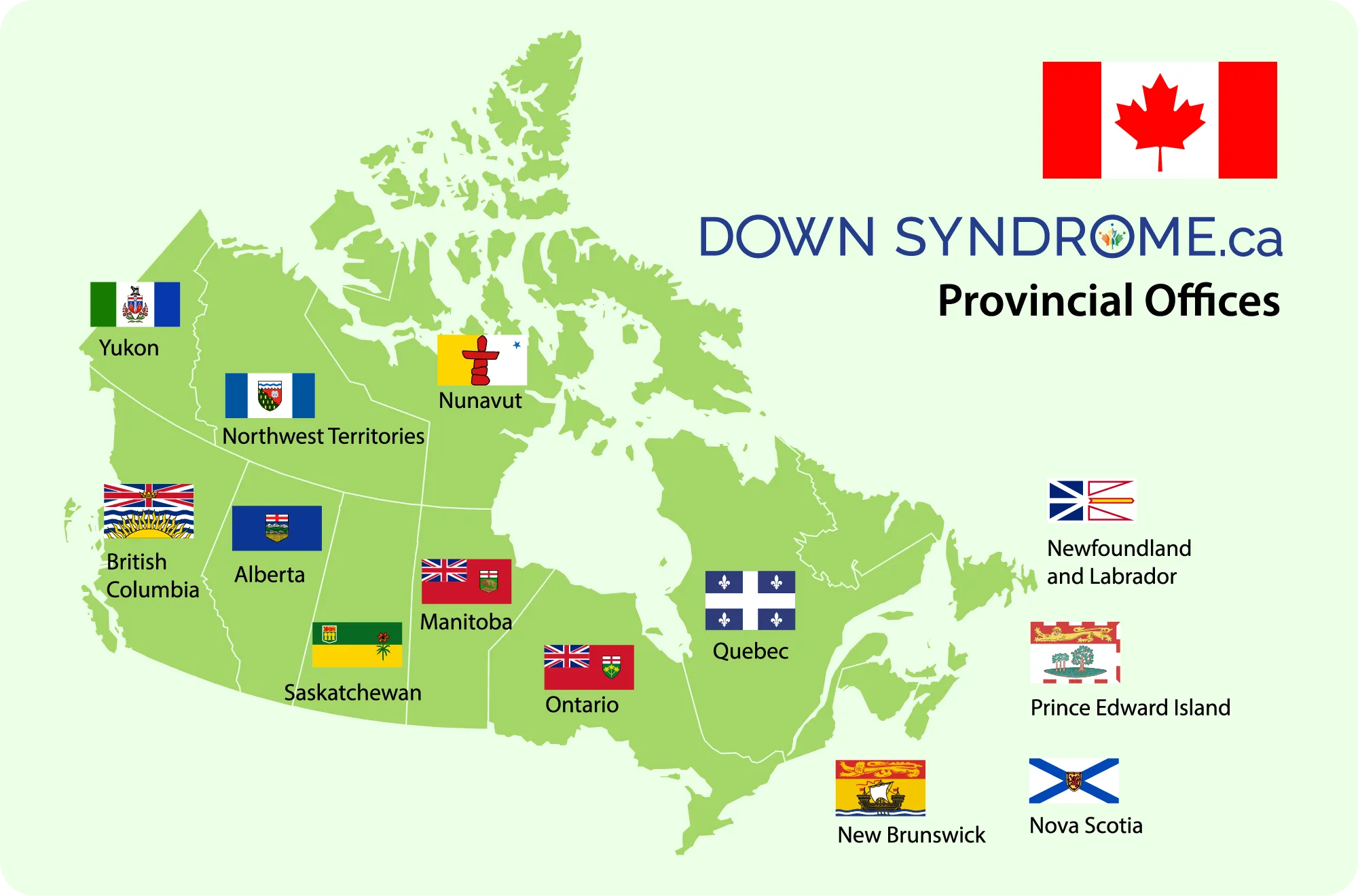 map of canada with provincial flags